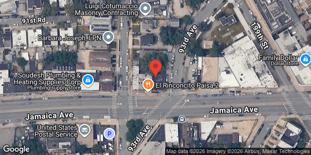 Aerial map of 198-07 JAMAICA AVENUE, Queens