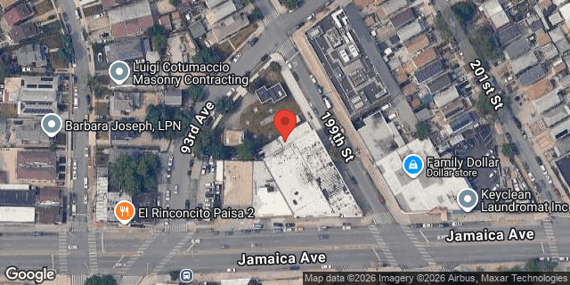 Aerial map of 93-14 199 STREET, Queens