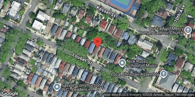 Aerial map of 69-35 LOUBET STREET, Queens