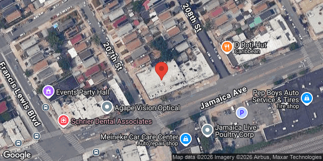 Aerial map of 207-01 JAMAICA AVENUE, Queens