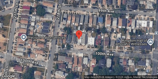 Aerial map of 218-13 100 AVENUE, Queens