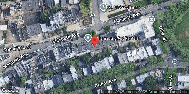 Aerial map of 72 MASPETH AVENUE, Brooklyn