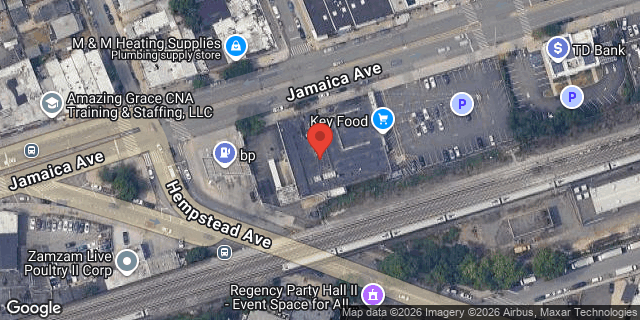 Aerial map of 213-12 JAMAICA AVENUE, Queens
