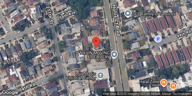 Aerial map of 94-16 HOLLIS COURT BLVD, Queens