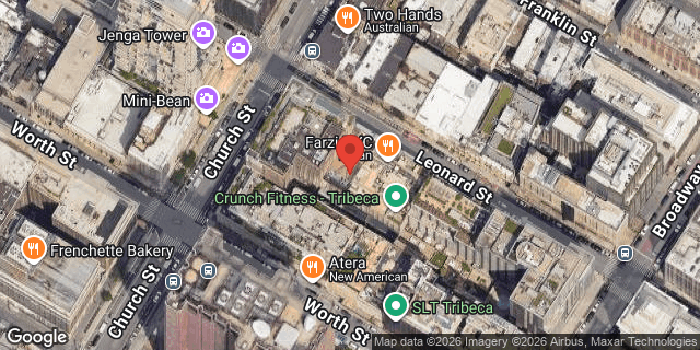 Aerial map of 74 LEONARD STREET, Manhattan