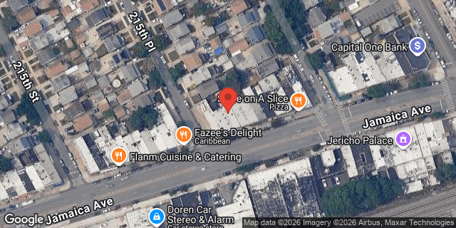 Aerial map of 215-31 JAMAICA AVENUE, Queens