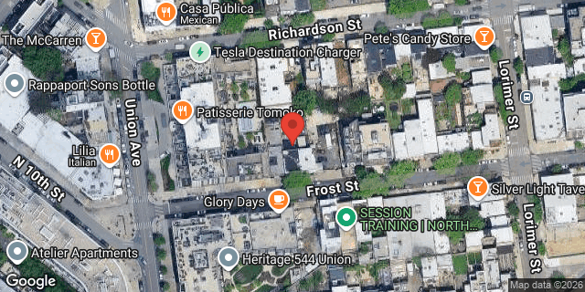 Aerial map of 19 FROST STREET, Brooklyn