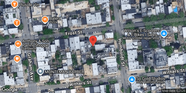 Aerial map of 186 FROST STREET, Brooklyn