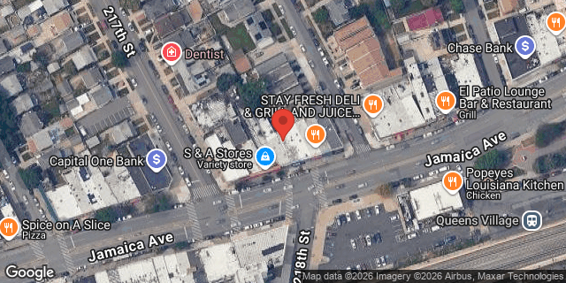 Aerial map of 217-13 JAMAICA AVENUE, Queens