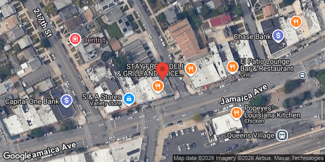 Aerial map of 217-21 JAMAICA AVENUE, Queens