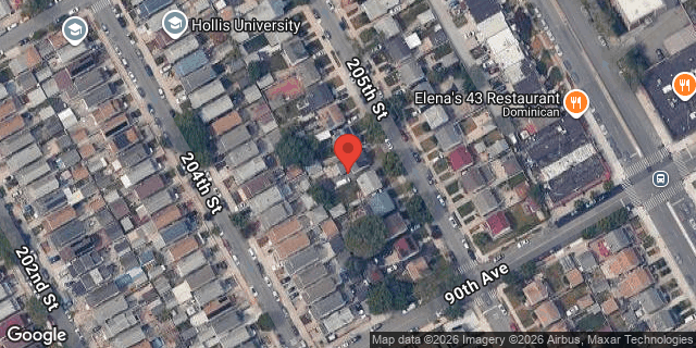 Aerial map of 89-36 205 STREET, Queens