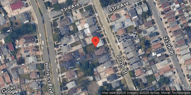 Aerial map of 93-20 212 STREET, Queens