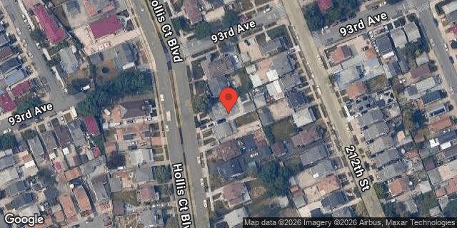 Aerial map of 93-11 HOLLIS COURT BLVD, Queens