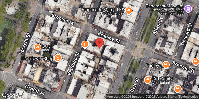 Aerial map of 285 BROOME STREET, Manhattan