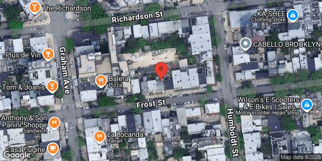 Aerial map of 181 FROST STREET, Brooklyn
