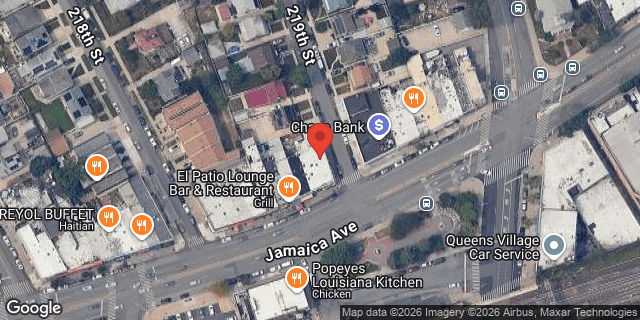 Aerial map of 218-29 JAMAICA AVENUE, Queens