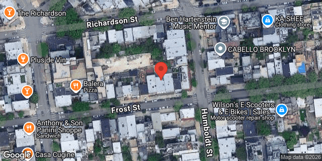 Aerial map of 187 FROST STREET, Brooklyn