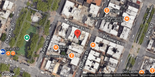 Aerial map of 295 BROOME STREET, Manhattan