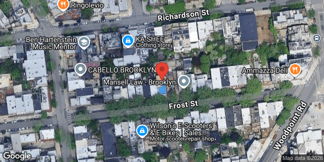 Aerial map of 219 FROST STREET, Brooklyn