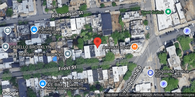Aerial map of 235 FROST STREET, Brooklyn