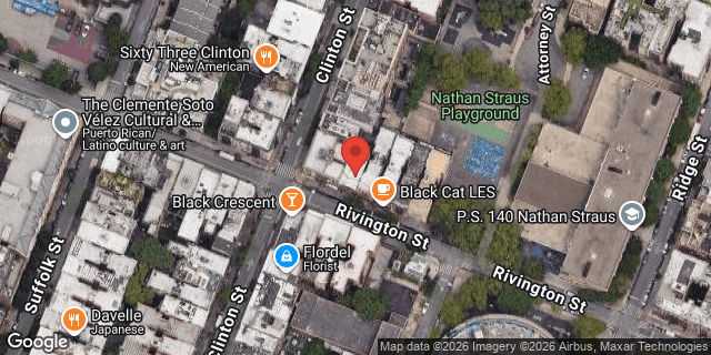 Aerial map of 168 RIVINGTON STREET, Manhattan