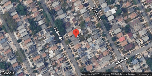 Aerial map of 93-37 215 STREET, Queens