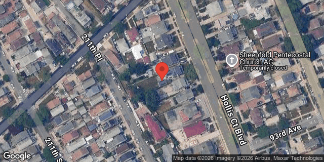 Aerial map of 91-28 HOLLIS COURT BLVD, Queens