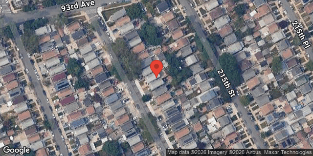 Aerial map of 93-27 VANDERVEER STREET, Queens