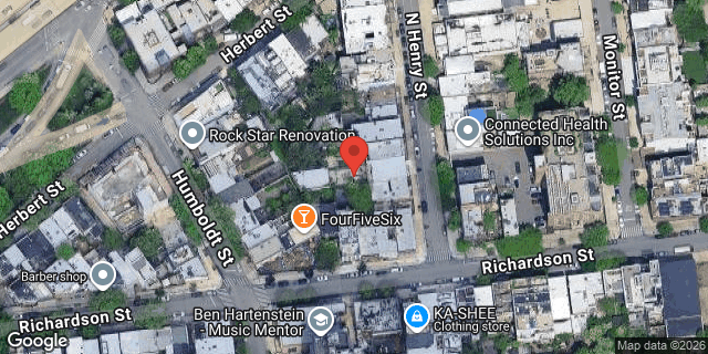 Aerial map of 11 NORTH HENRY STREET, Brooklyn