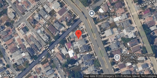 Aerial map of 91-12 HOLLIS COURT BLVD, Queens