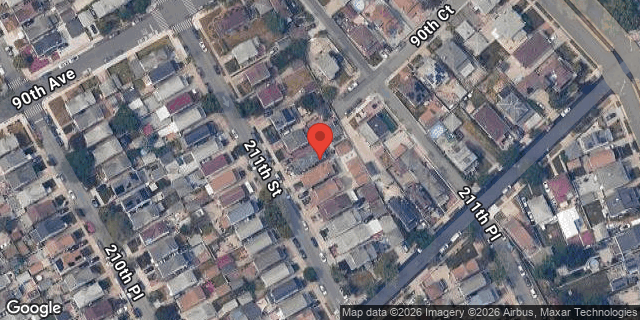 Aerial map of 90-25 211 STREET, Queens