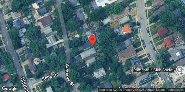 Aerial map of 86-23 SANTIAGO STREET, Queens