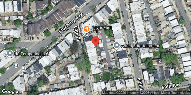 Aerial map of 58-13 60 PLACE, Queens