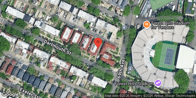 Aerial map of 68-49 DARTMOUTH STREET, Queens