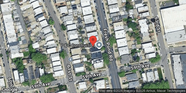 Aerial map of 58-64 FRESH POND ROAD, Queens