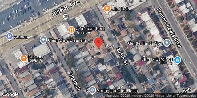 Aerial map of 88-20 205 STREET, Queens