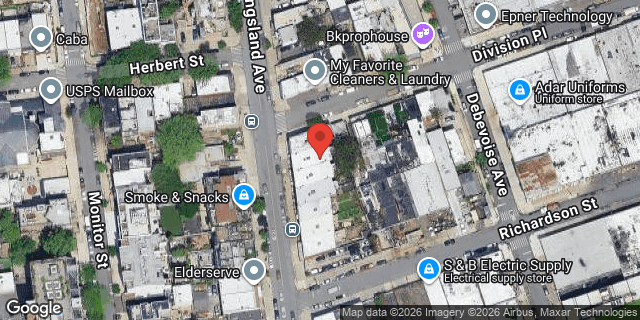 Aerial map of 106 KINGSLAND AVENUE, Brooklyn