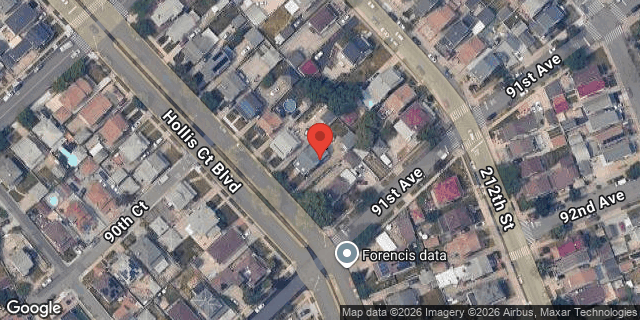 Aerial map of 90-31 HOLLIS COURT BLVD, Queens