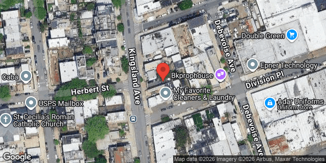Aerial map of 114 KINGSLAND AVENUE, Brooklyn