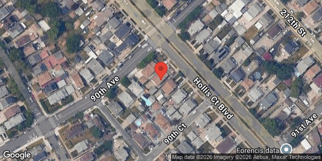 Aerial map of 90-10 HOLLIS COURT BLVD, Queens