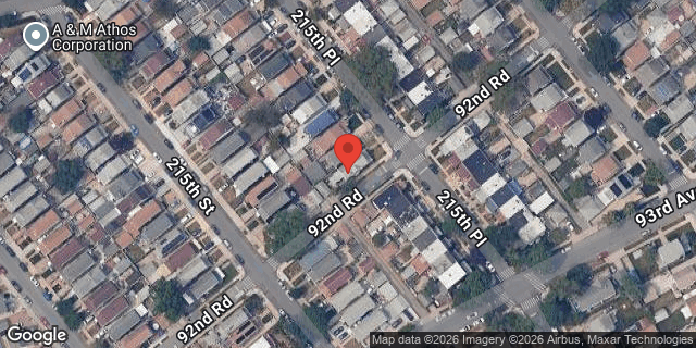 Aerial map of 92-40 215 PLACE, Queens