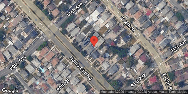 Aerial map of 90-17 HOLLIS COURT BLVD, Queens