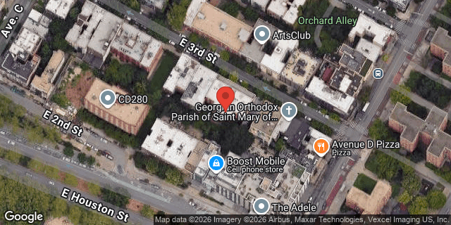 Aerial map of 306 EAST 3 STREET, Manhattan