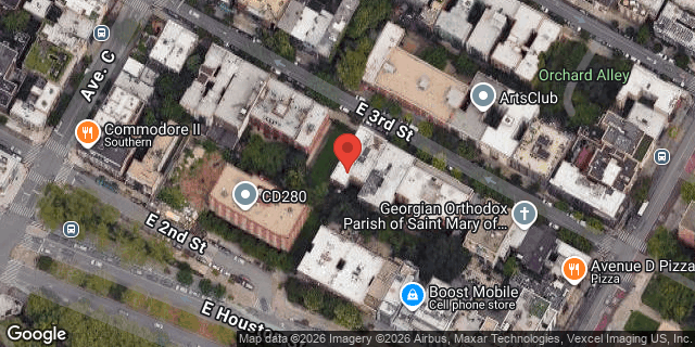 Aerial map of 298 EAST 3 STREET, Manhattan