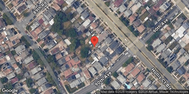 Aerial map of 89-84 HOLLIS COURT BLVD, Queens