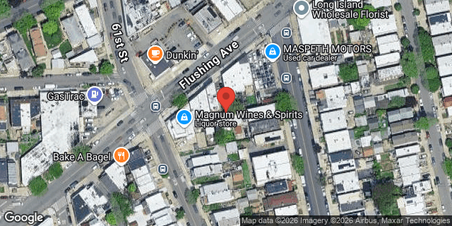 Aerial map of 61-12 FLUSHING AVENUE, Queens