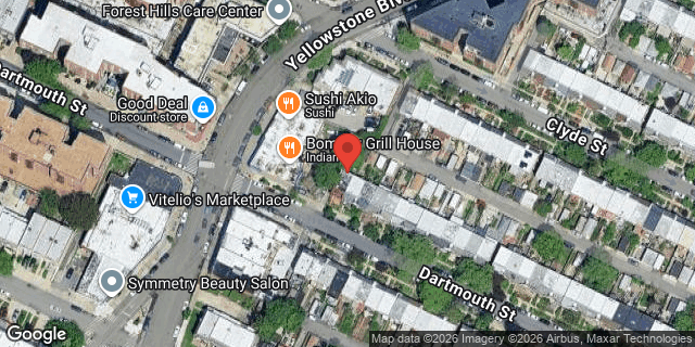 Aerial map of 67-75 DARTMOUTH STREET, Queens