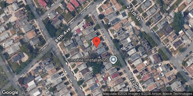 Aerial map of 89-14 210 PLACE, Queens
