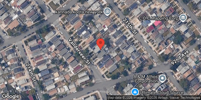 Aerial map of 91-15 VANDERVEER STREET, Queens