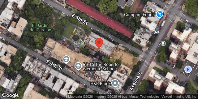 Aerial map of 734 EAST 5 STREET, Manhattan